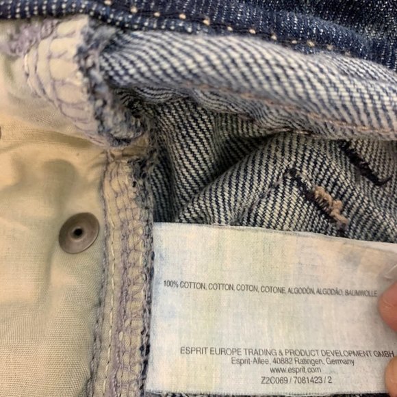 Esprit Jeans With Embroidered Flowers 100% Cotton - Picture 8 of 8